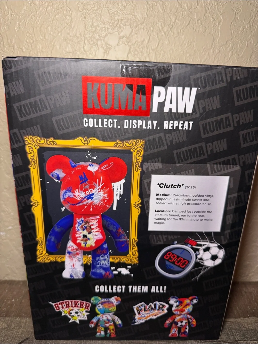 NEW! Kuma Paw 9.5” World Cup Soccer Edition Bear LOT of 3 Clutch Flair & Striker